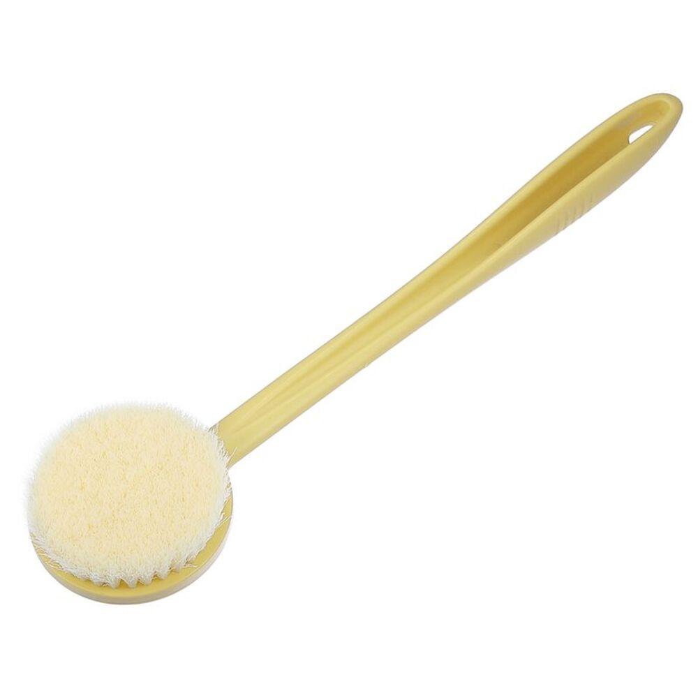 1 Pc Body Bath Brush with Long Handle for Skin Exfoliating PP Beige